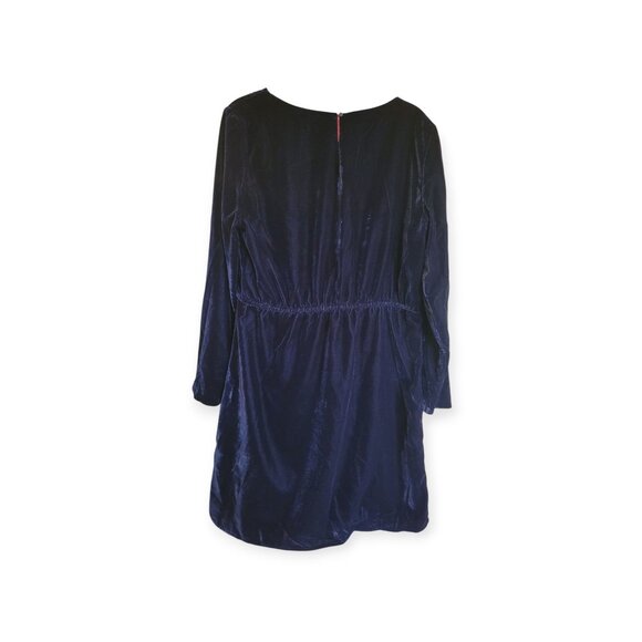 J.Crew Navy Velvet Tulip-Hem Dress – Size 10 – Perfect for Work-to-Holiday-Party - Picture 2 of 10